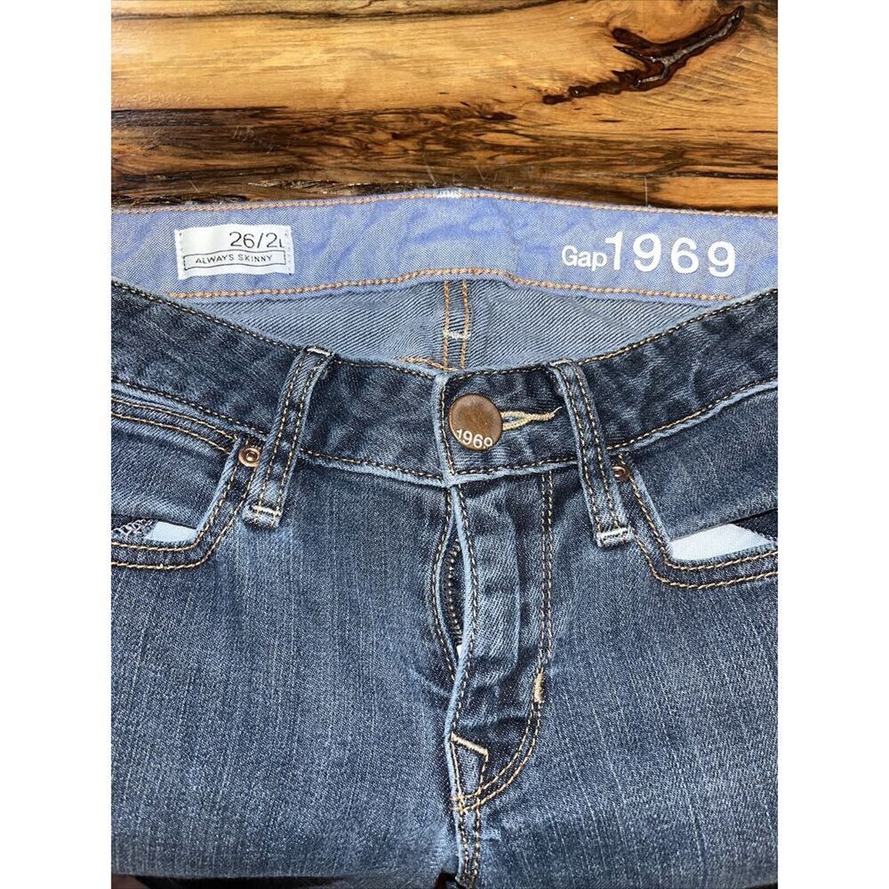 Gap Always Skinny Jeans‎ Womens 26/2L Dark Blue Denim Stretch 1969
